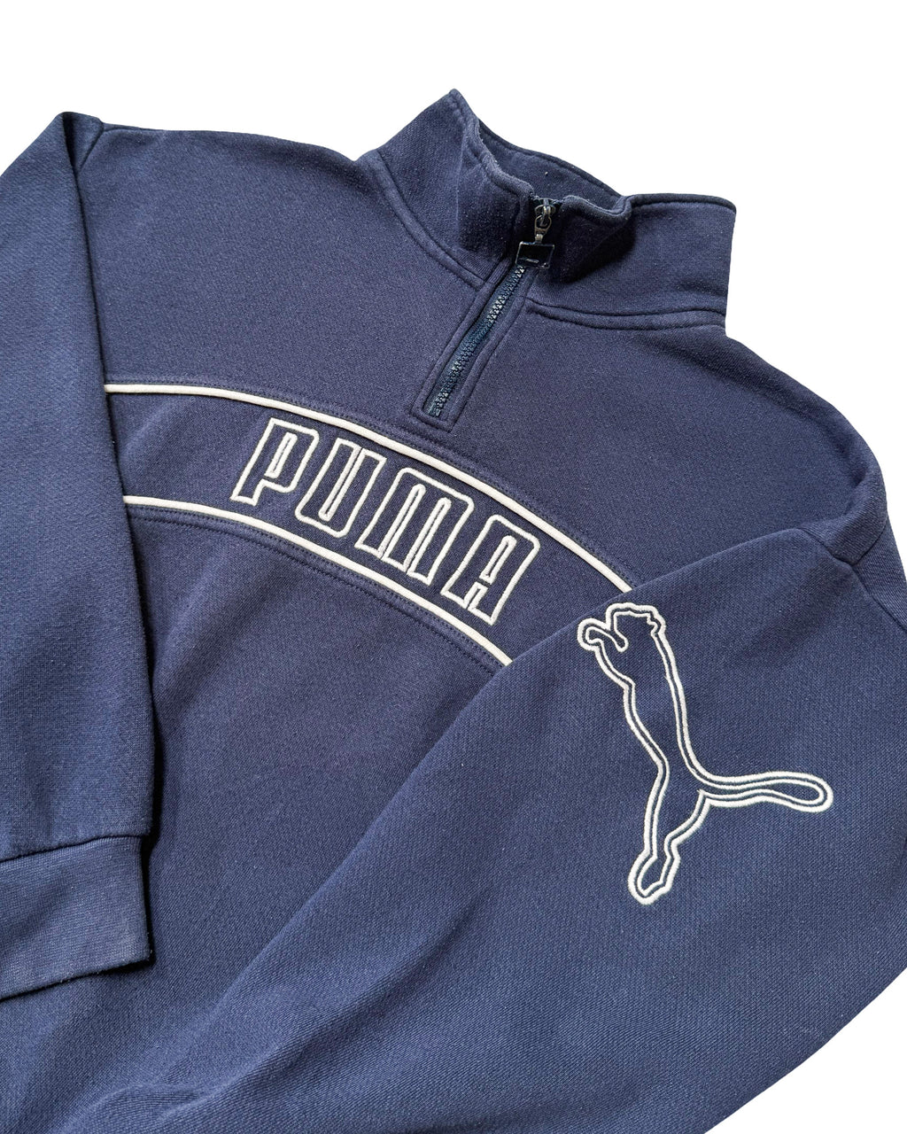 2000'S PUMA EMBROIDERED 1/4 ZIP SWEATSHIRT - S/M