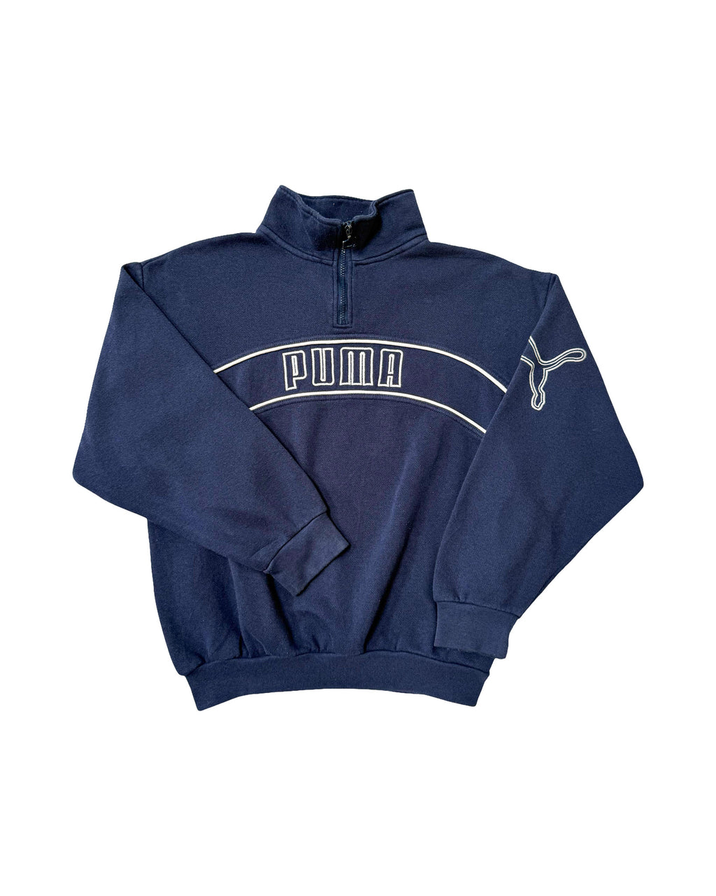 2000'S PUMA EMBROIDERED 1/4 ZIP SWEATSHIRT - S/M