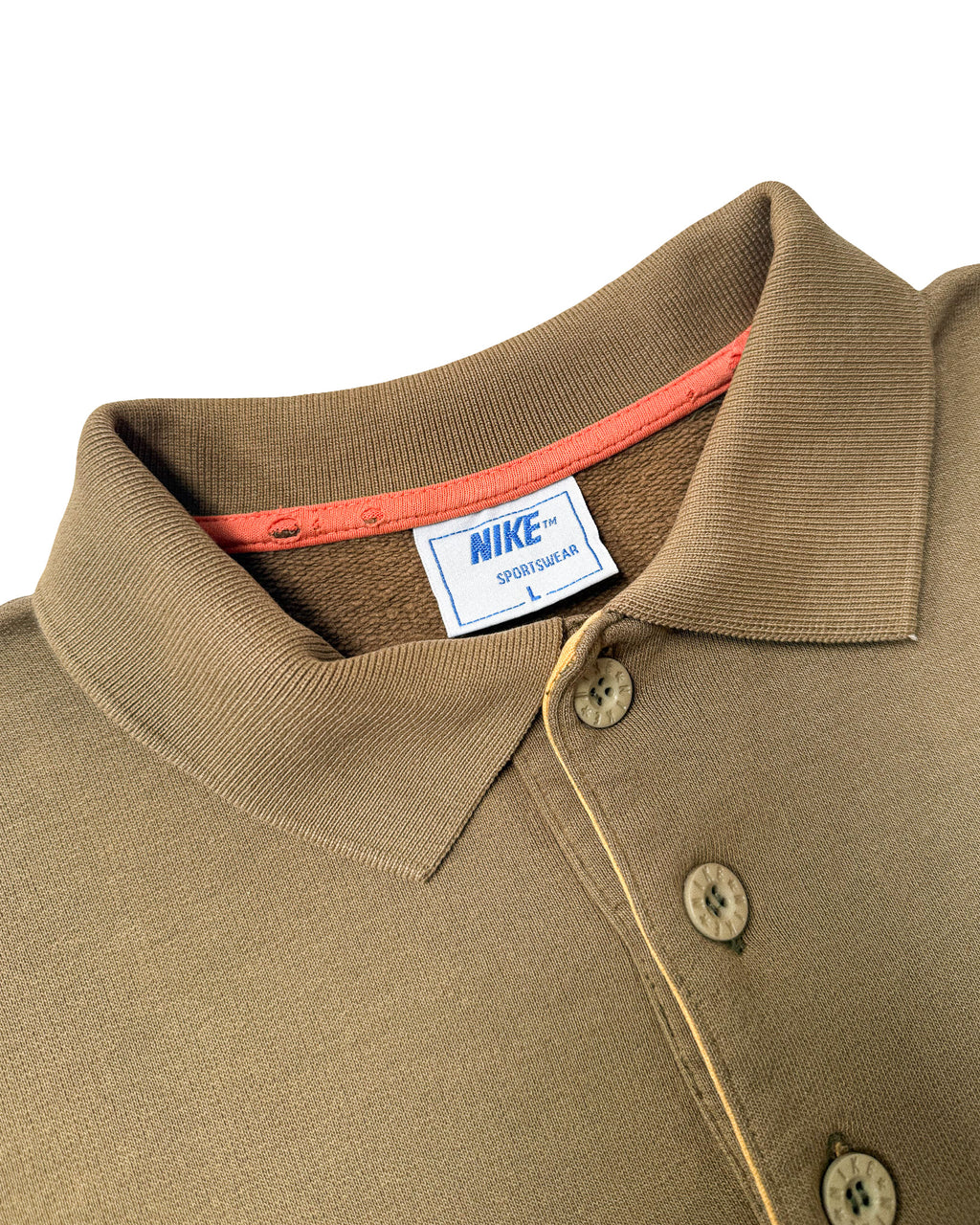 1990'S NIKE SPELLOUT COLLARED SWEATSHIRT - L