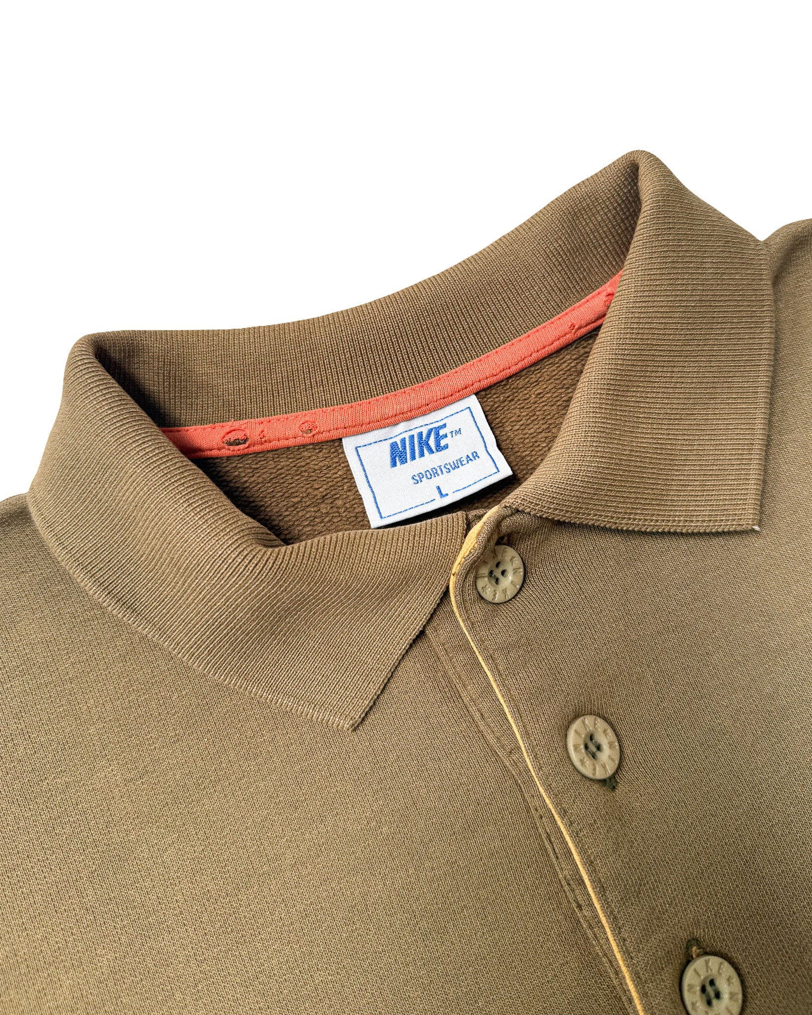 1990'S NIKE SPELLOUT COLLARED SWEATSHIRT - L