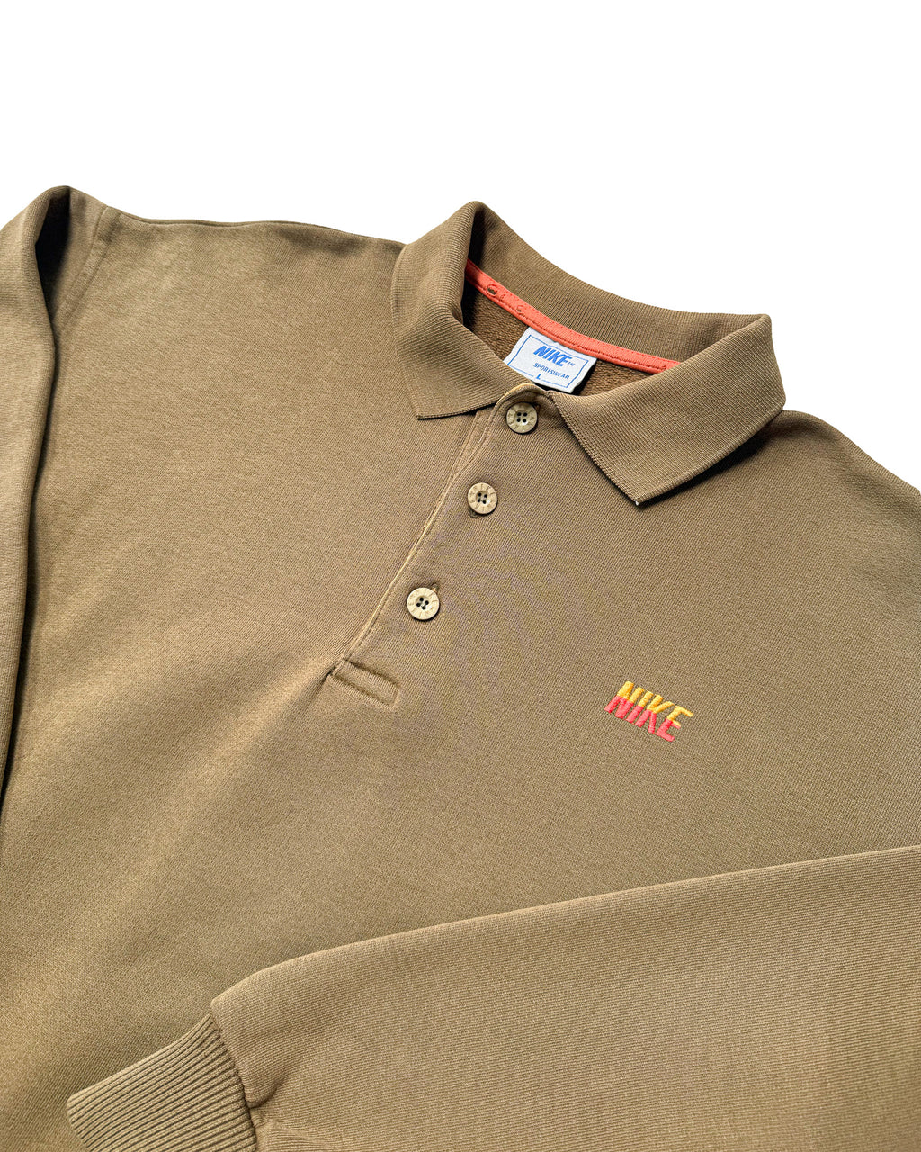 1990'S NIKE SPELLOUT COLLARED SWEATSHIRT - L