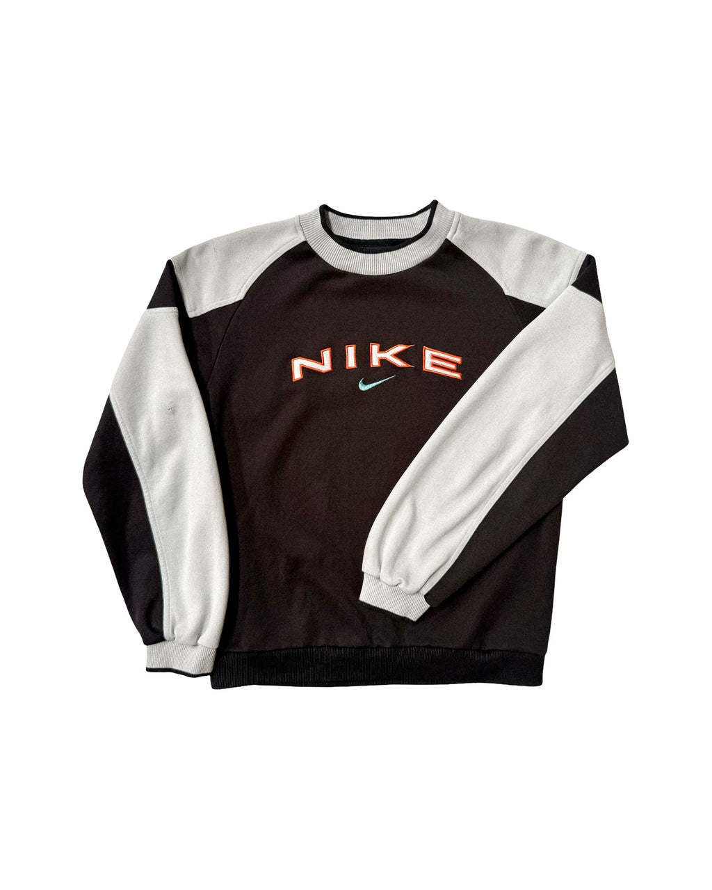 1990'S NIKE SPELLOUT PANELS SWEATSHIRT - S