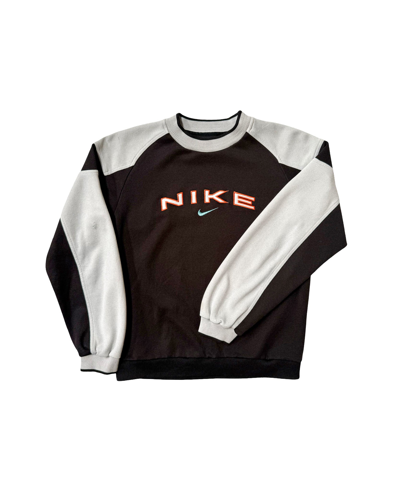 1990'S NIKE SPELLOUT PANELS SWEATSHIRT - S