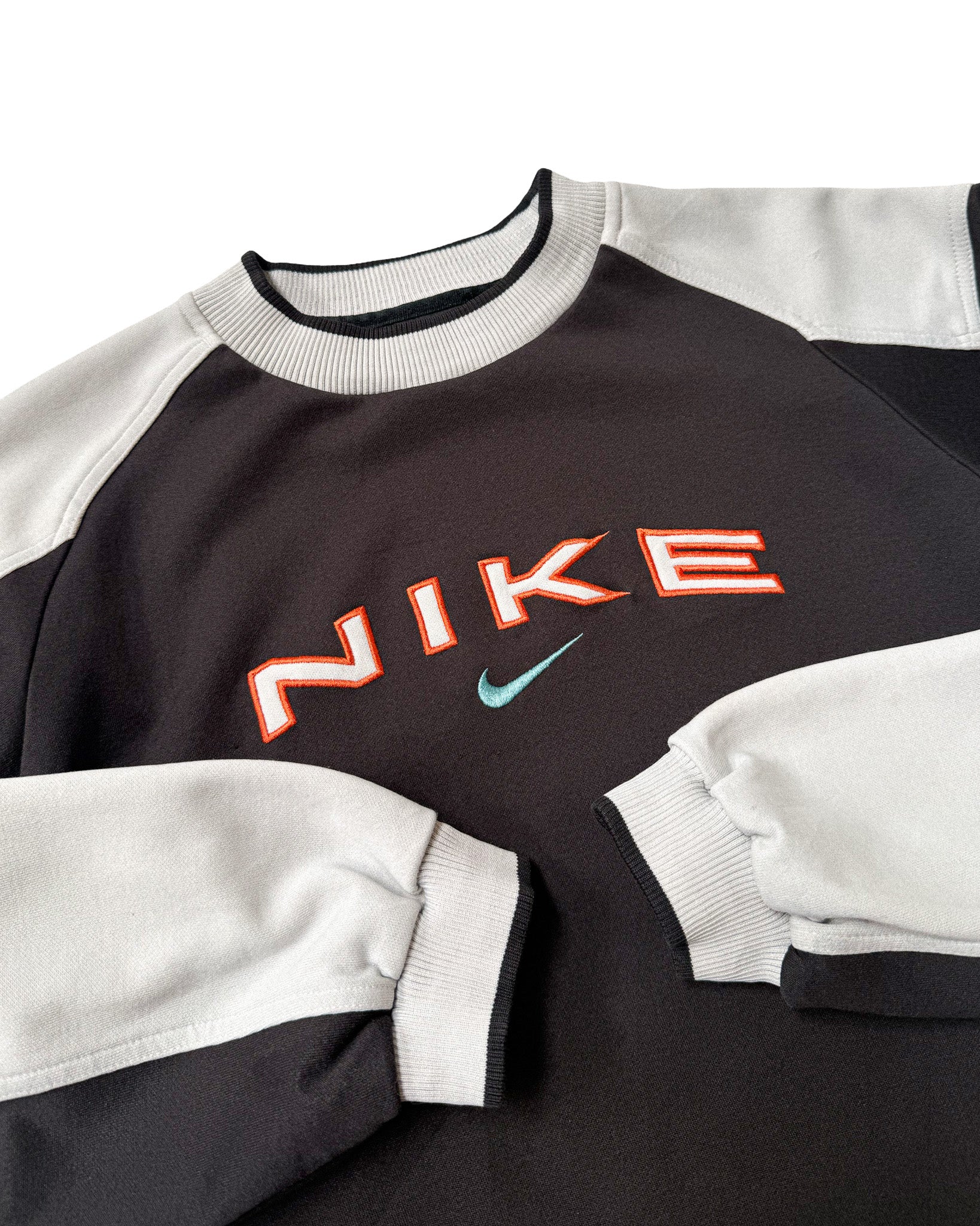 1990'S NIKE SPELLOUT PANELS SWEATSHIRT - S