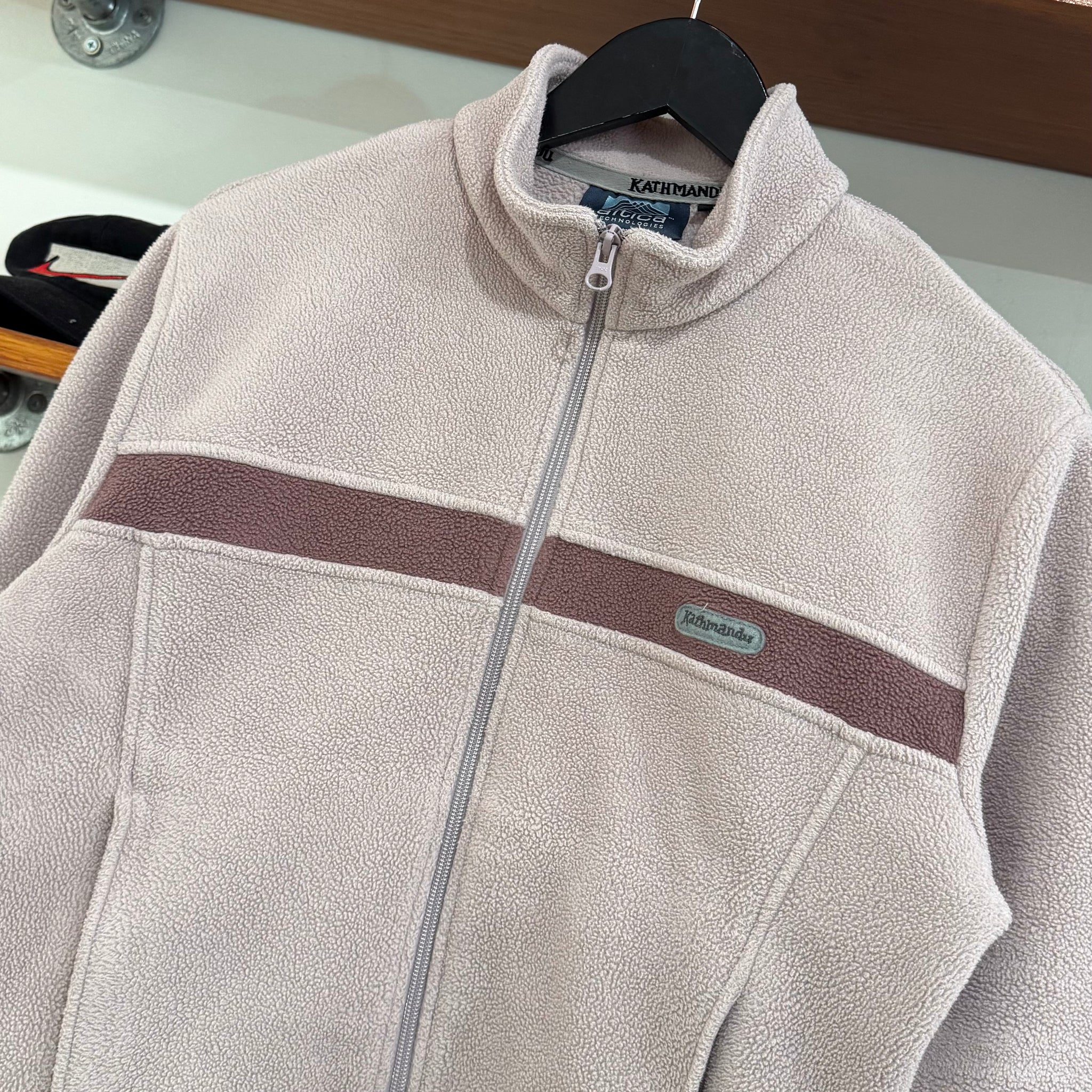 2000'S WMNS KATHMANDU STRIPED FLEECE JACKET - M