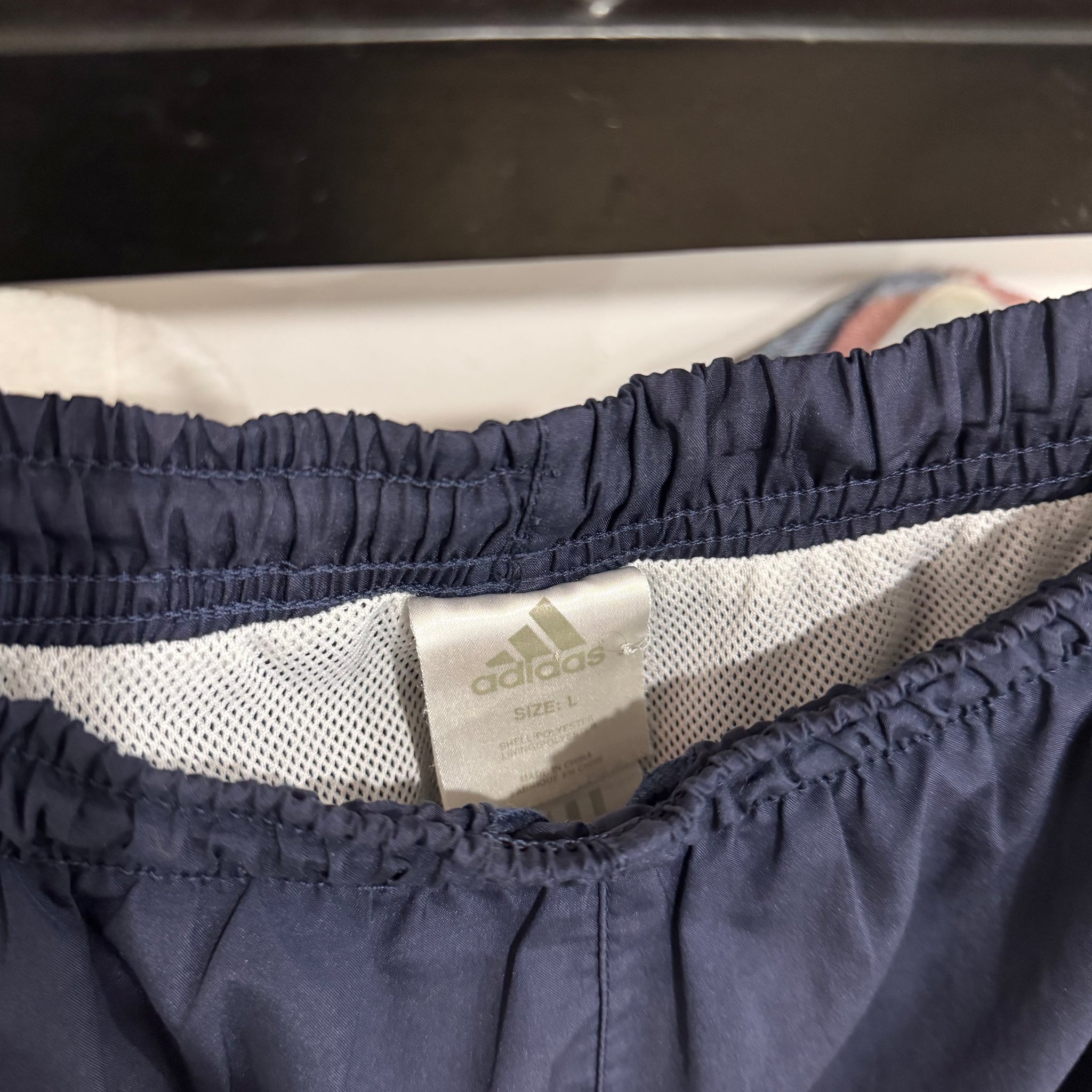 2000'S ADIDAS LOGO STRIPED TRACK PANTS - L/XL