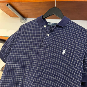 1990'S WMNS RALPH LAUREN PONY GRID POLO SHIRT - S/M