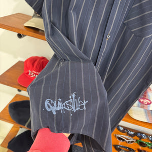 2000'S QUIKSILVER PIN-STRIPED BUTTON-UP - M/L