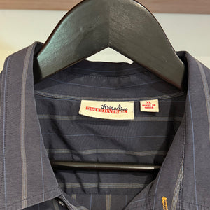 2000'S QUIKSILVER PIN-STRIPED BUTTON-UP - M/L