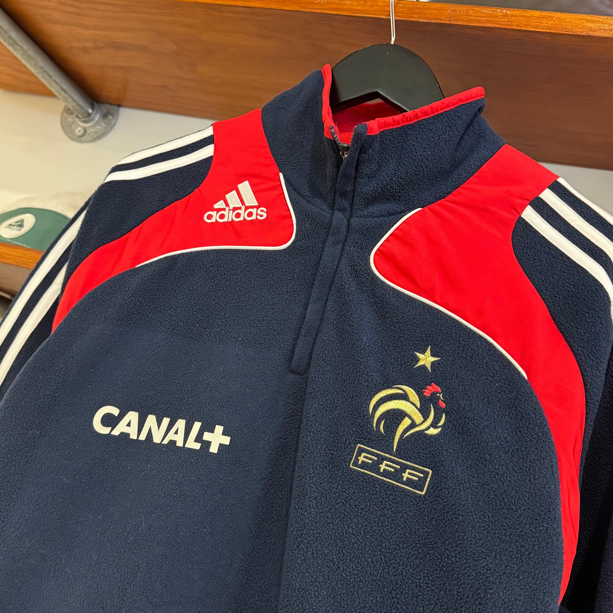 2007 ADIDAS FRANCE FOOTBALL 1/4 ZIP FLEECE - M