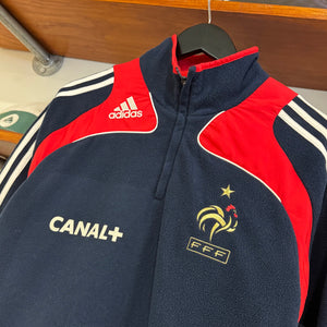2007 ADIDAS FRANCE FOOTBALL 1/4 ZIP FLEECE - M