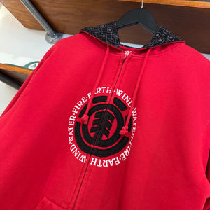 2000'S ELEMENT FELT LOGO HOODED JACKET - L