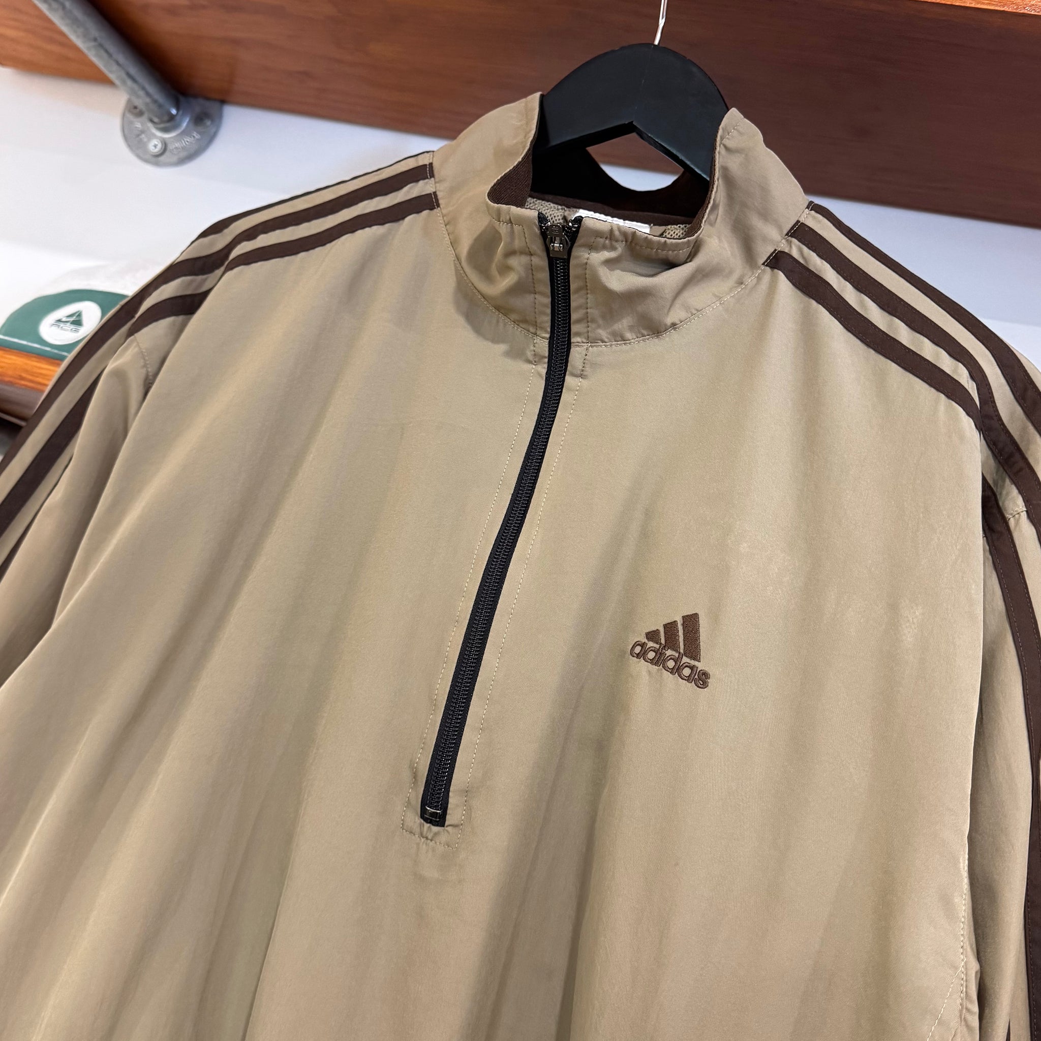 2007 ADIDAS 3-STRIPE 1/4 ZIP JACKET - L