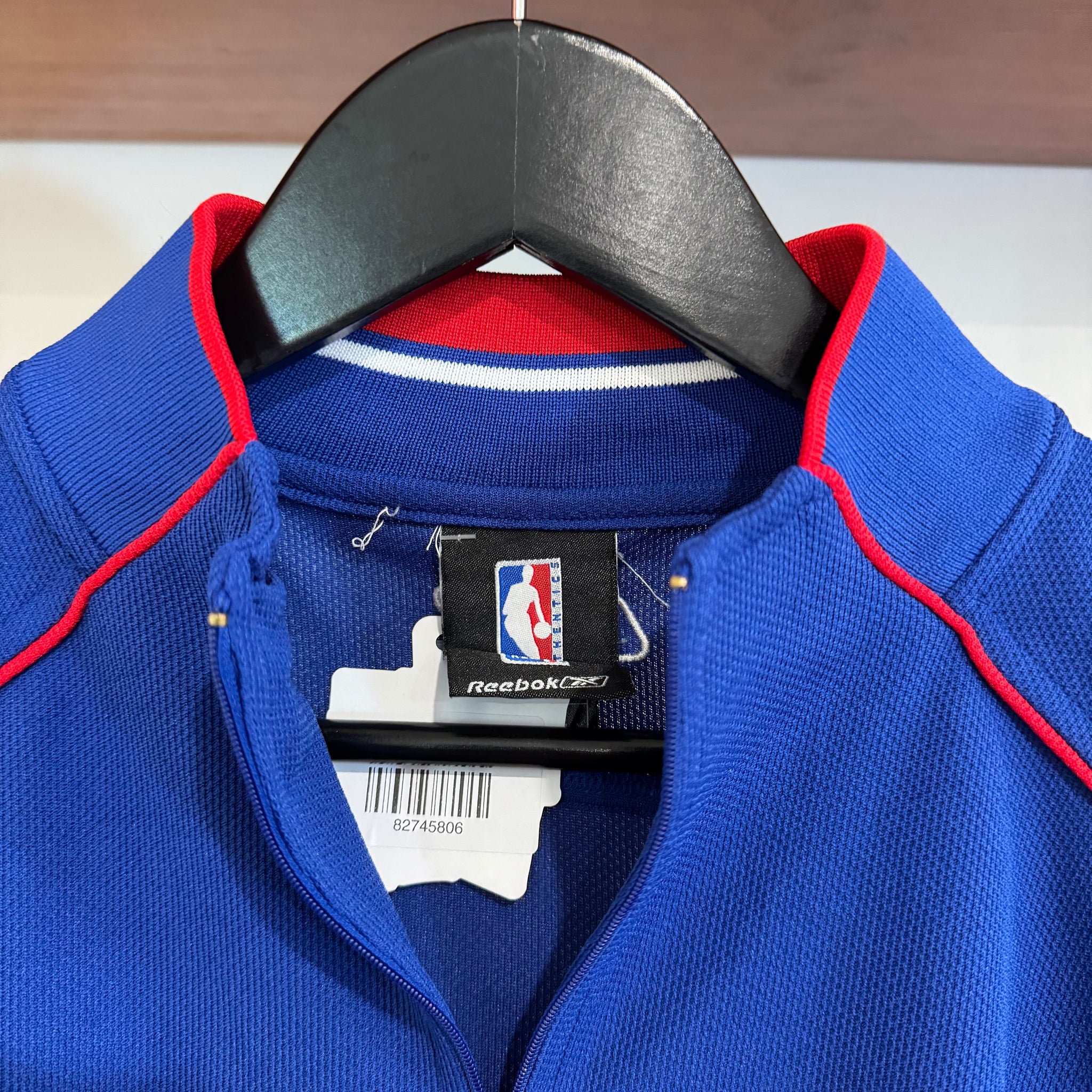 2000'S REEBOK NBA DETROIT PISTONS 1/4 ZIP JERSEY - L