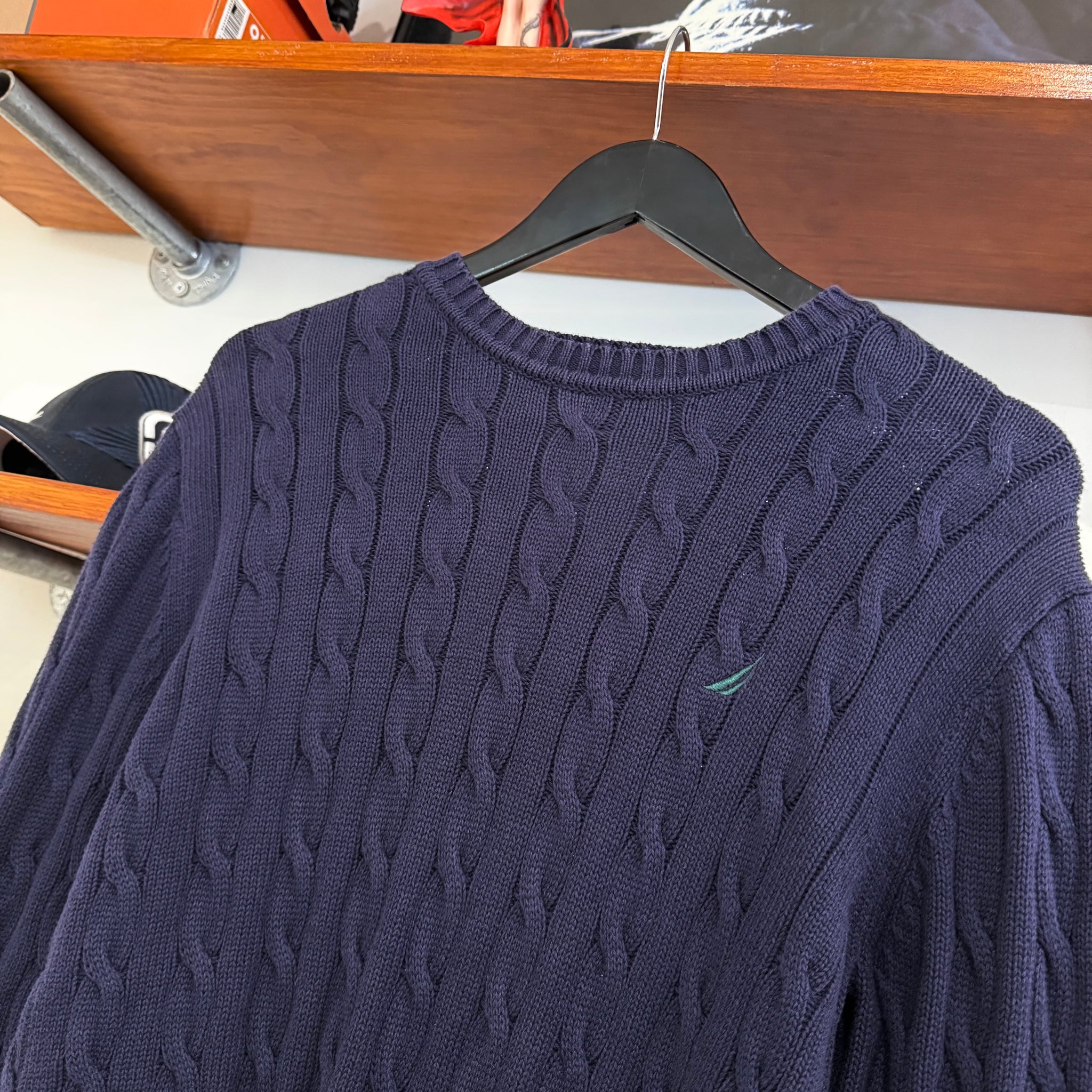 2000'S WMNS NAUTICA CABLE KNIT SWEATER - M