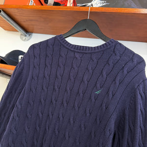 2000'S WMNS NAUTICA CABLE KNIT SWEATER - M