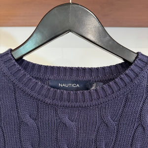 2000'S WMNS NAUTICA CABLE KNIT SWEATER - M