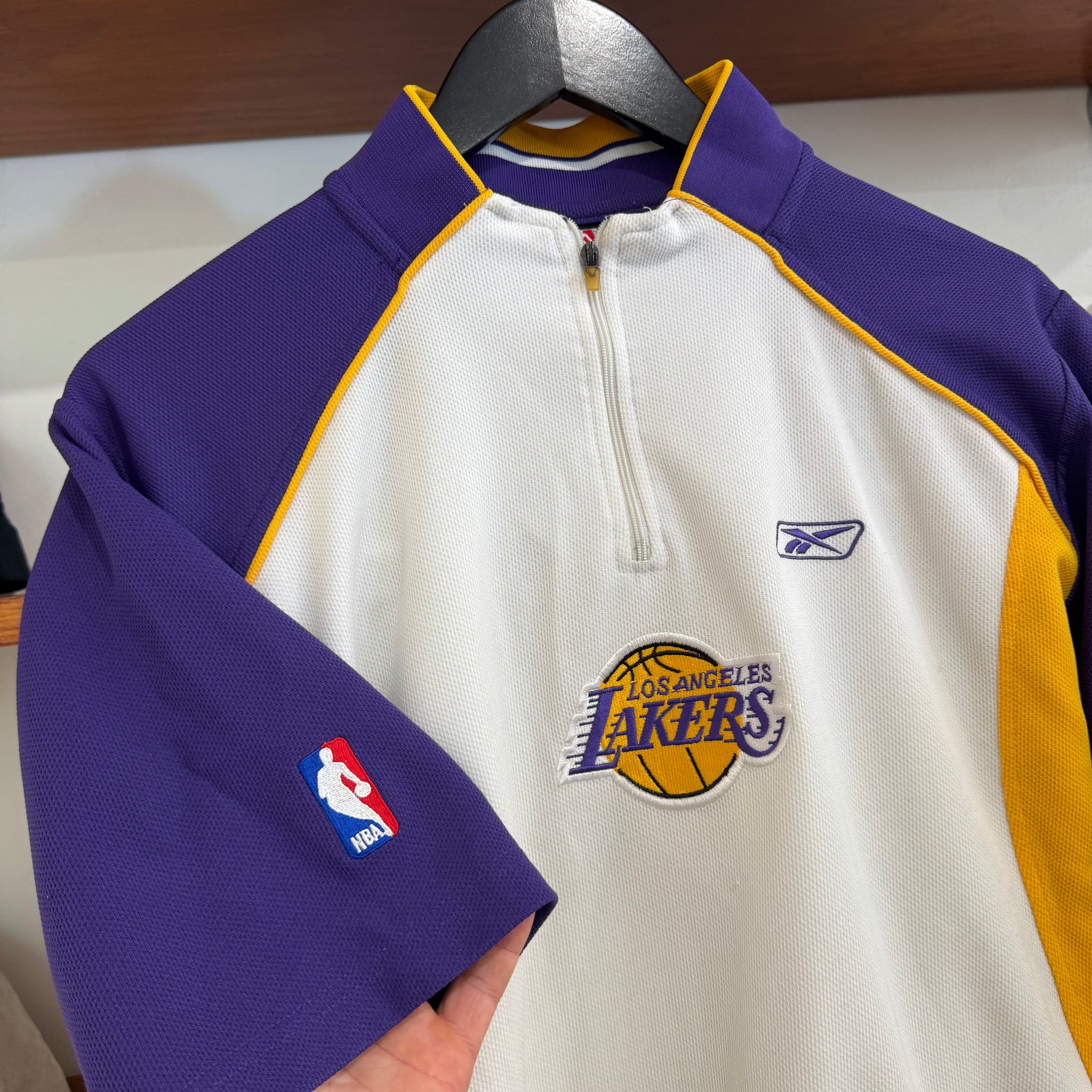 2000'S REEBOK NBA LOS ANGELES LAKERS 1/4 ZIP JERSEY - L