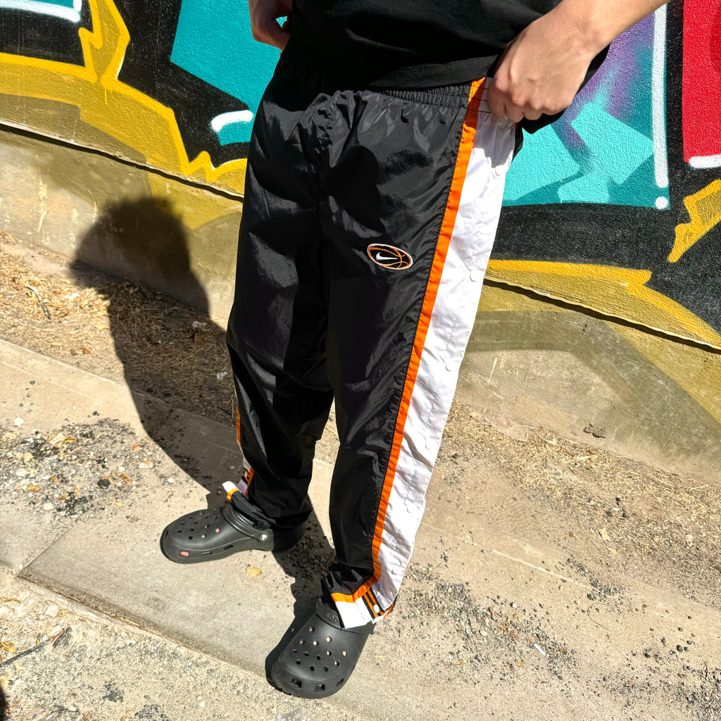 1990'S NIKE BASKETBALL SNAP PANTS - L