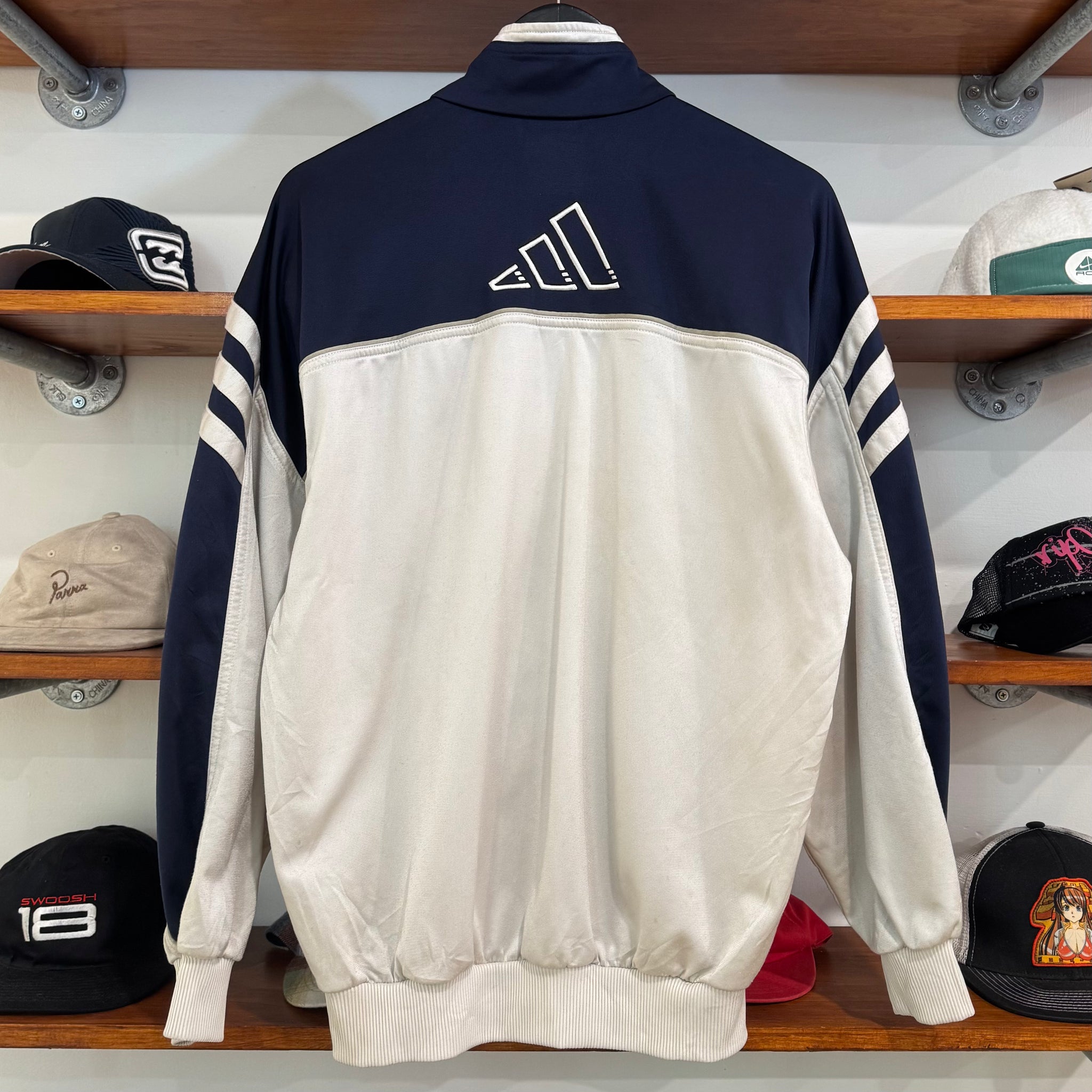 2000'S ADIDAS PANELS SATIN JACKET - L