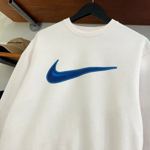 1990'S NIKE BIG SWOOSH GRAPHIC SWEATSHIRT - S/M