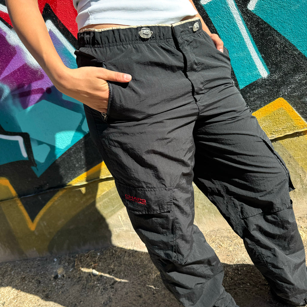 1990'S CHAPS RALPH LAUREN CARGO TRACK PANTS -L