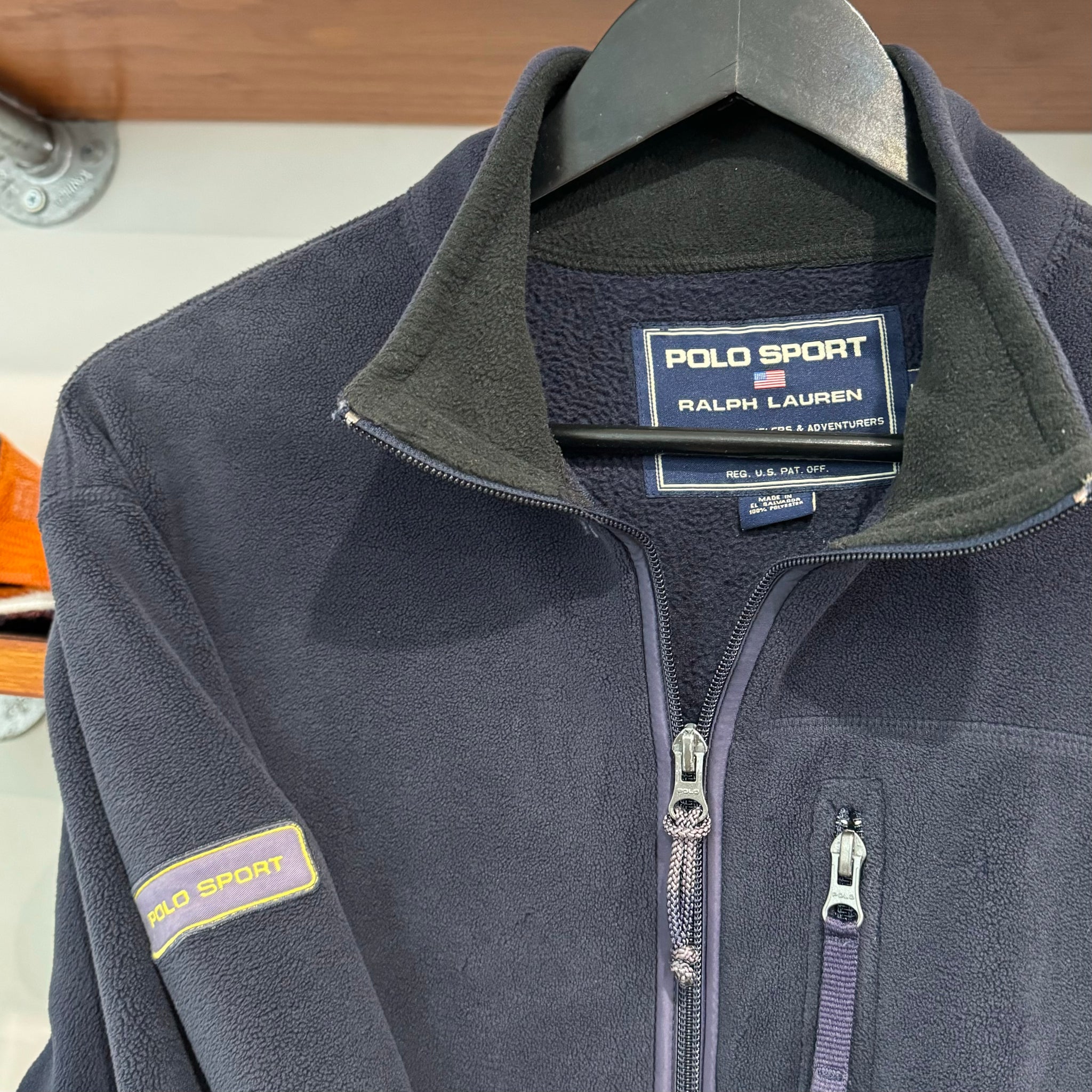 1990'S RALPH LAUREN POLO SPORT BADGE FLEECE JACKET - L