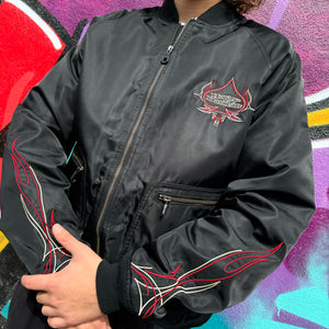 2000'S HARLEY DAVIDSON EMBROIDERED BOMBER JACKET - L