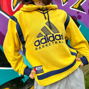 1990'S ADIDAS BASKETBALL HOODIE - XS