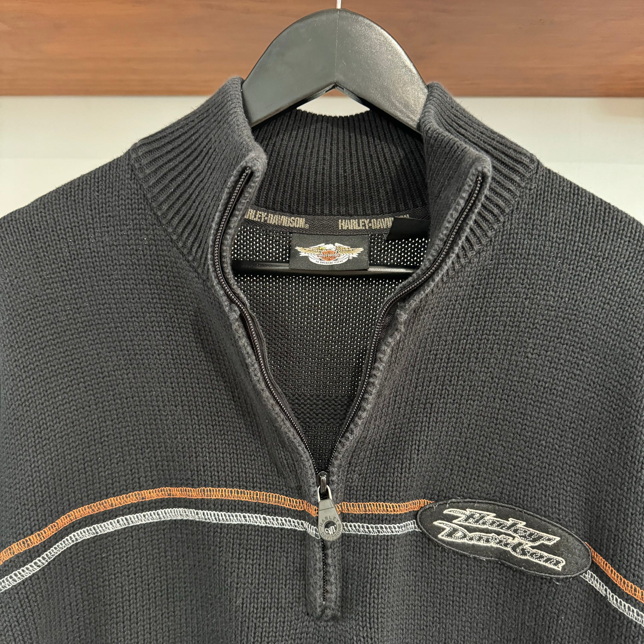 2000'S HARLEY DAVIDSON 1/4 ZIP KNIT - M