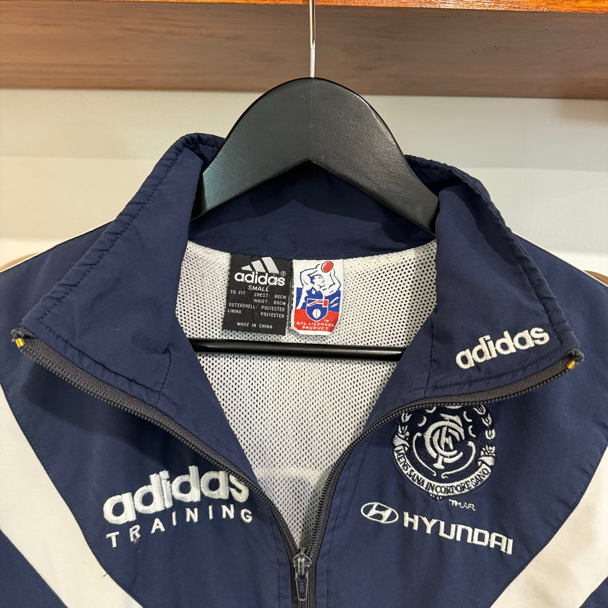 1990'S ADIDAS TRAINING CARLTON F.C JACKET - S/M