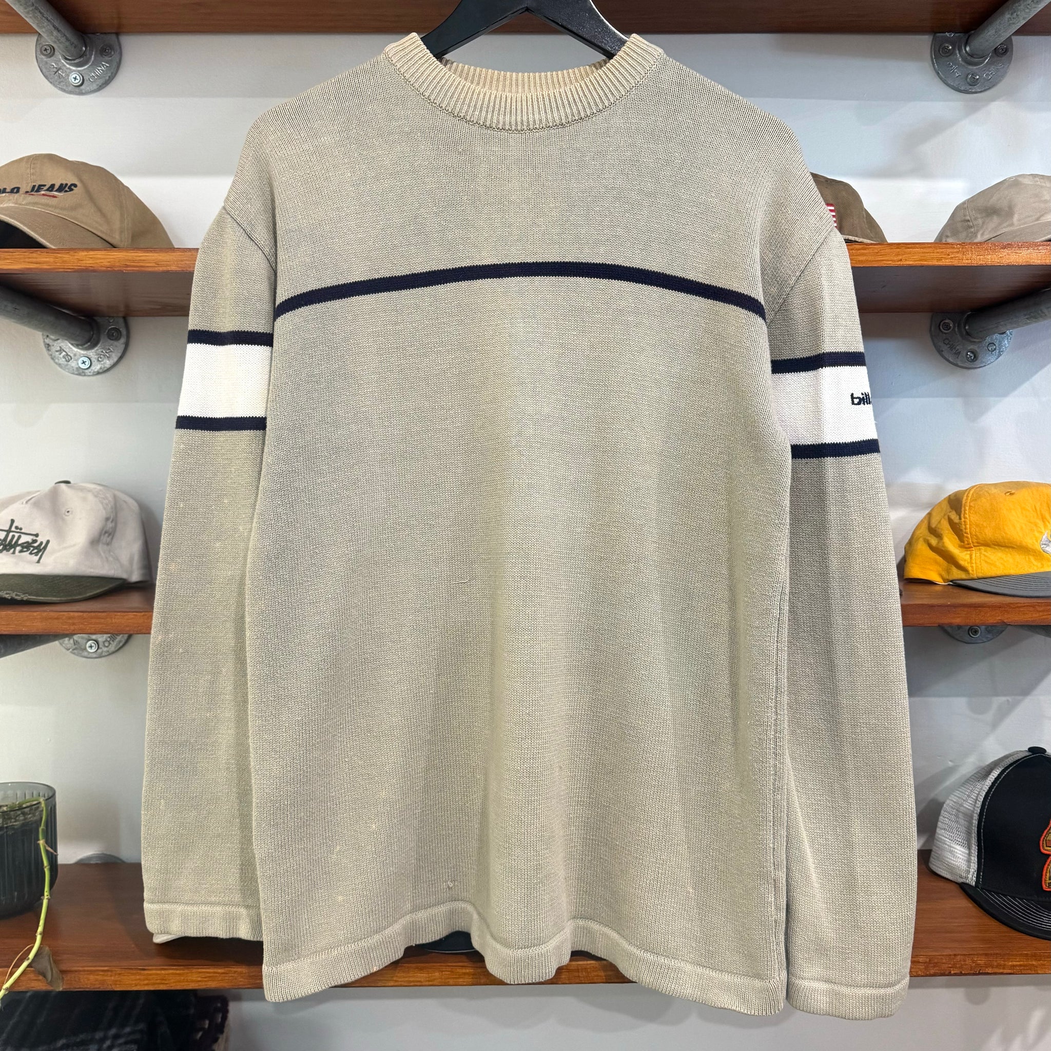 1990'S BILLABONG EMBROIDERED KNIT SWEATSHIRT - M