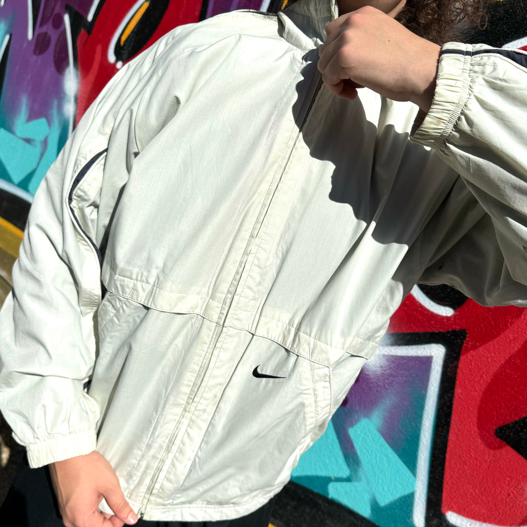 2000'S NIKE SWOOSH PIN-STRIPE JACKET - L