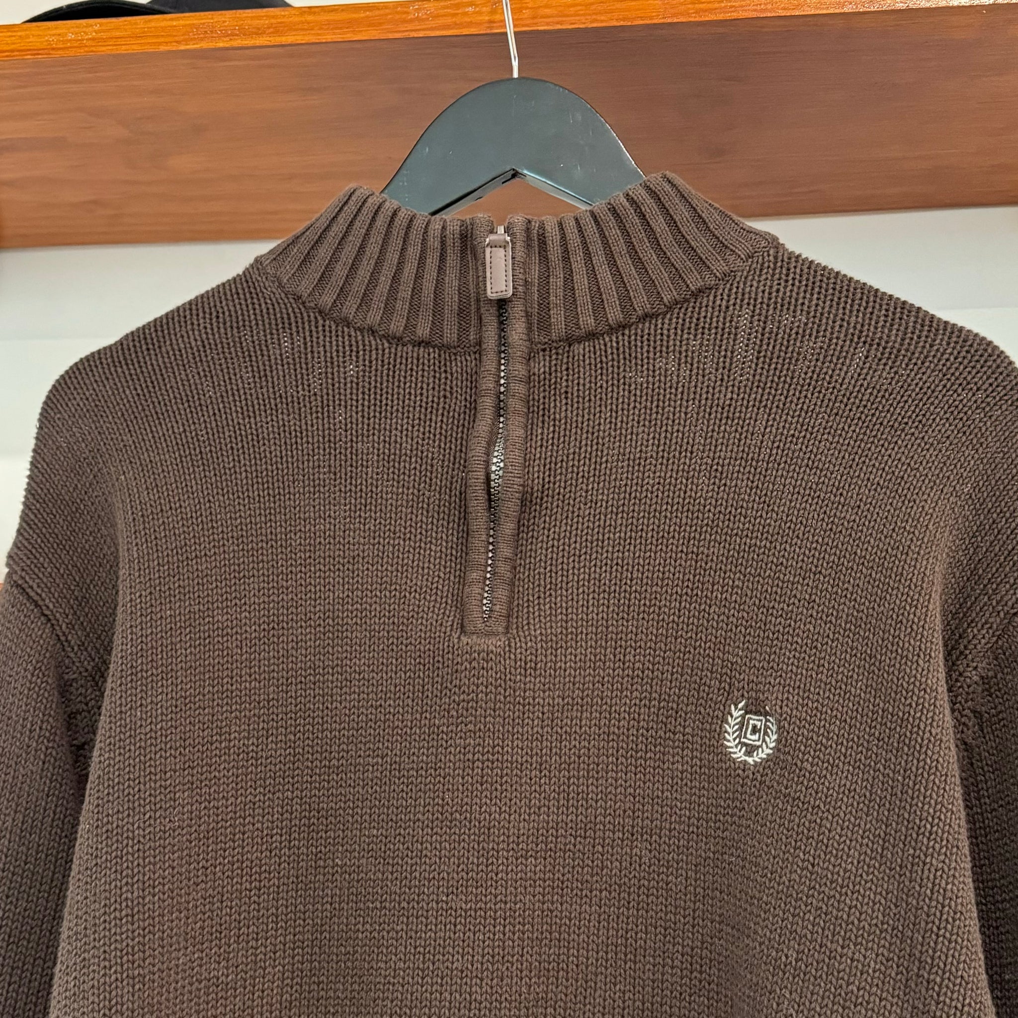 1990'S CHAPS RALPH LAUREN 1/4 ZIP KNIT - L