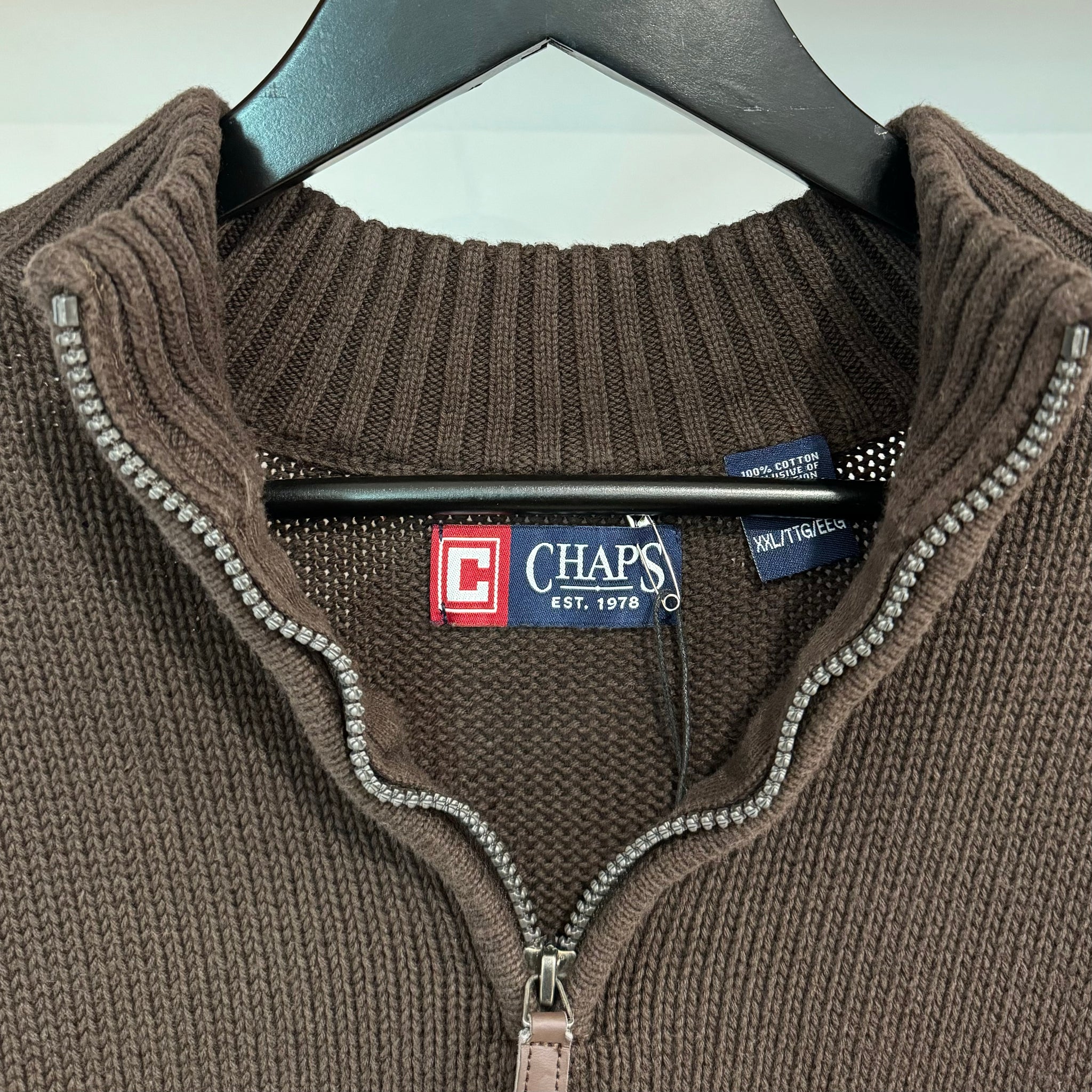 1990'S CHAPS RALPH LAUREN 1/4 ZIP KNIT - L