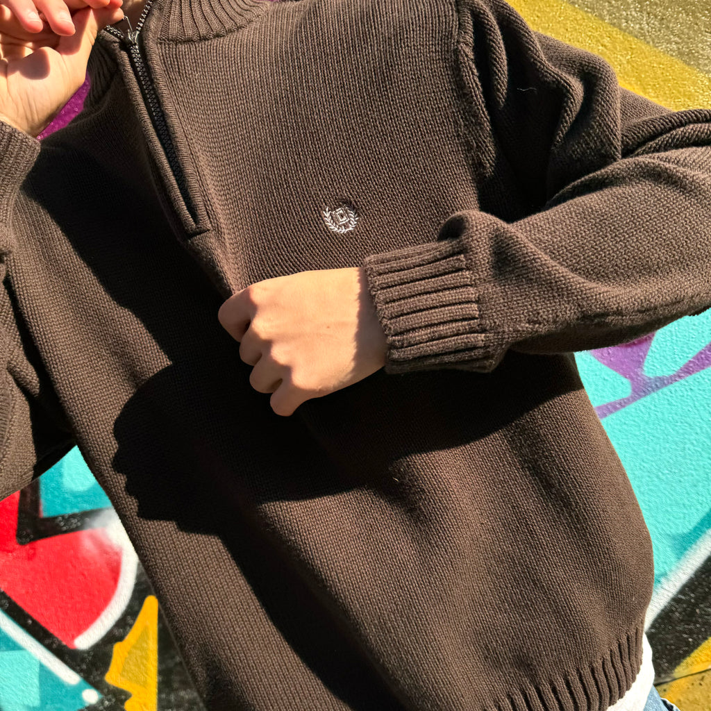 1990'S CHAPS RALPH LAUREN 1/4 ZIP KNIT - L