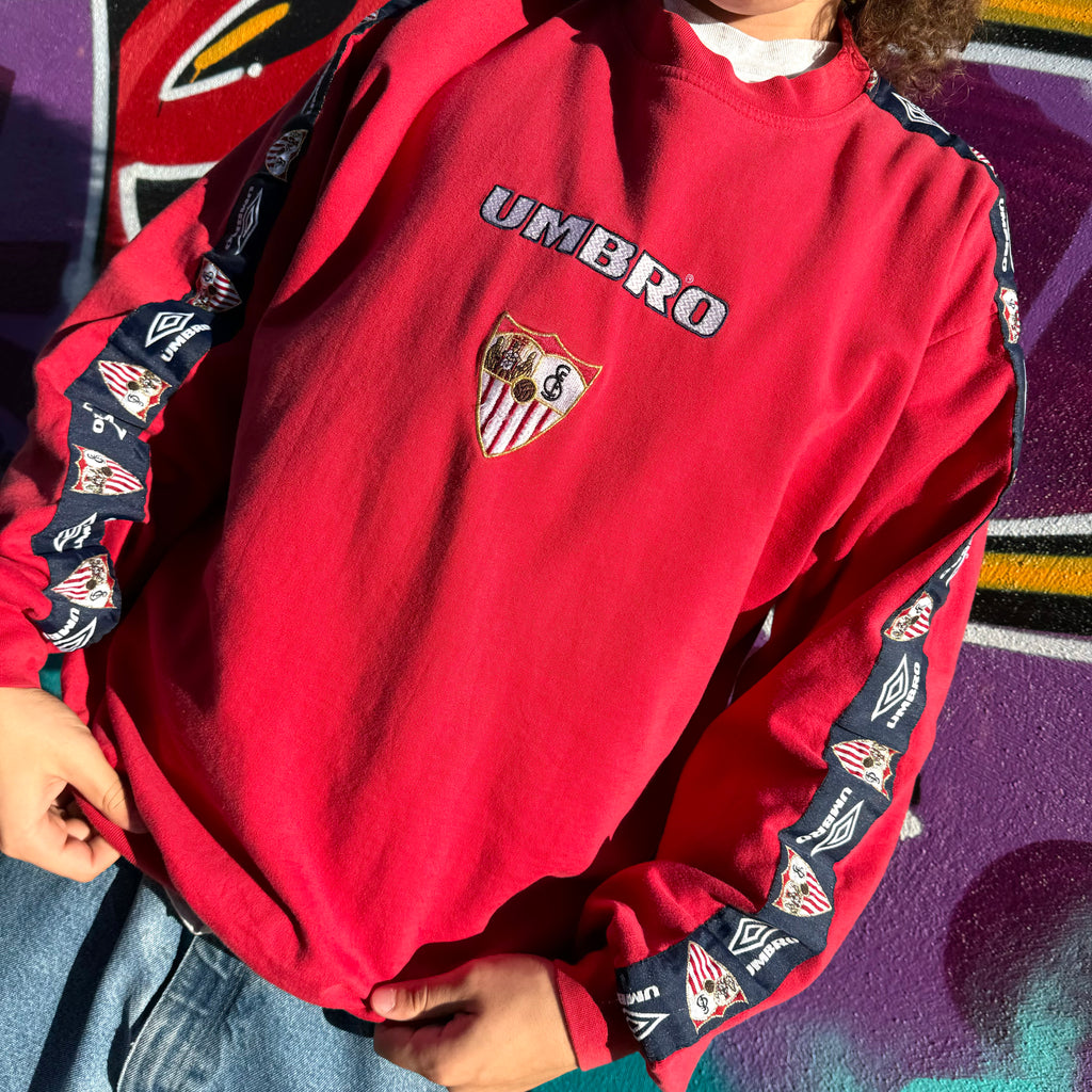 1990'S UMBRO SEVILLA EMBROIDERED SWEATSHIRT - L/XL