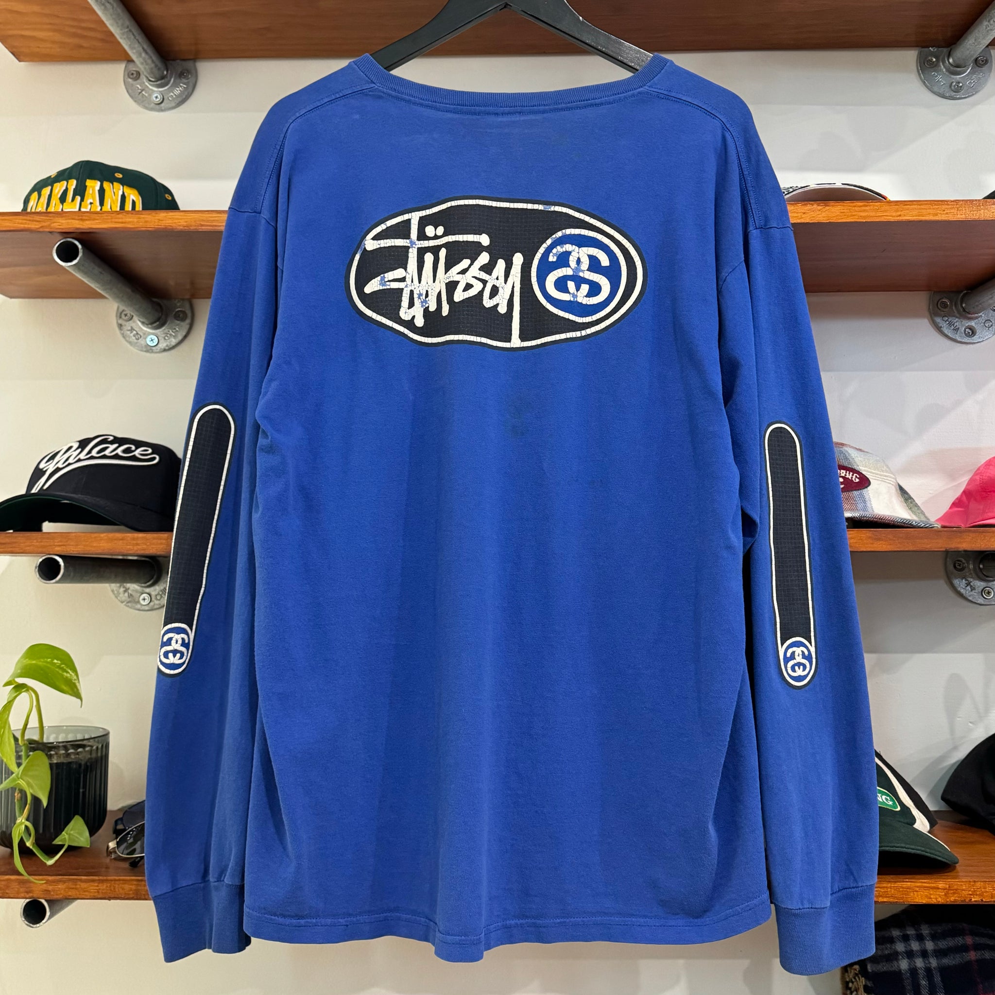 1990'S STUSSY 'DOUBLE S' LONG SLEEVE GRAPHIC TEE - XL