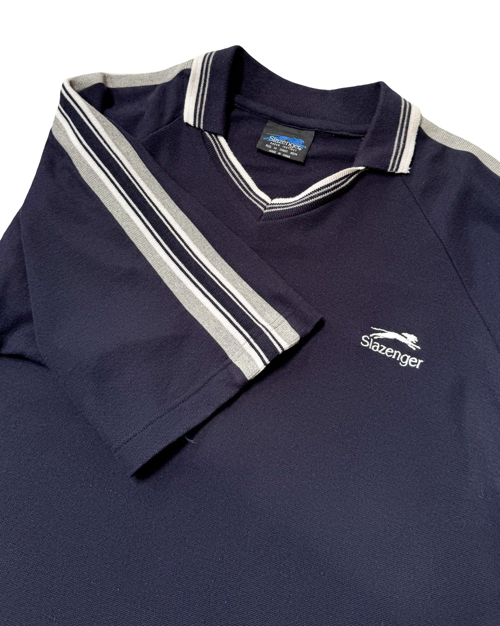 2000'S SLAZENGER EMBROIDERED POLO SHIRT - XL