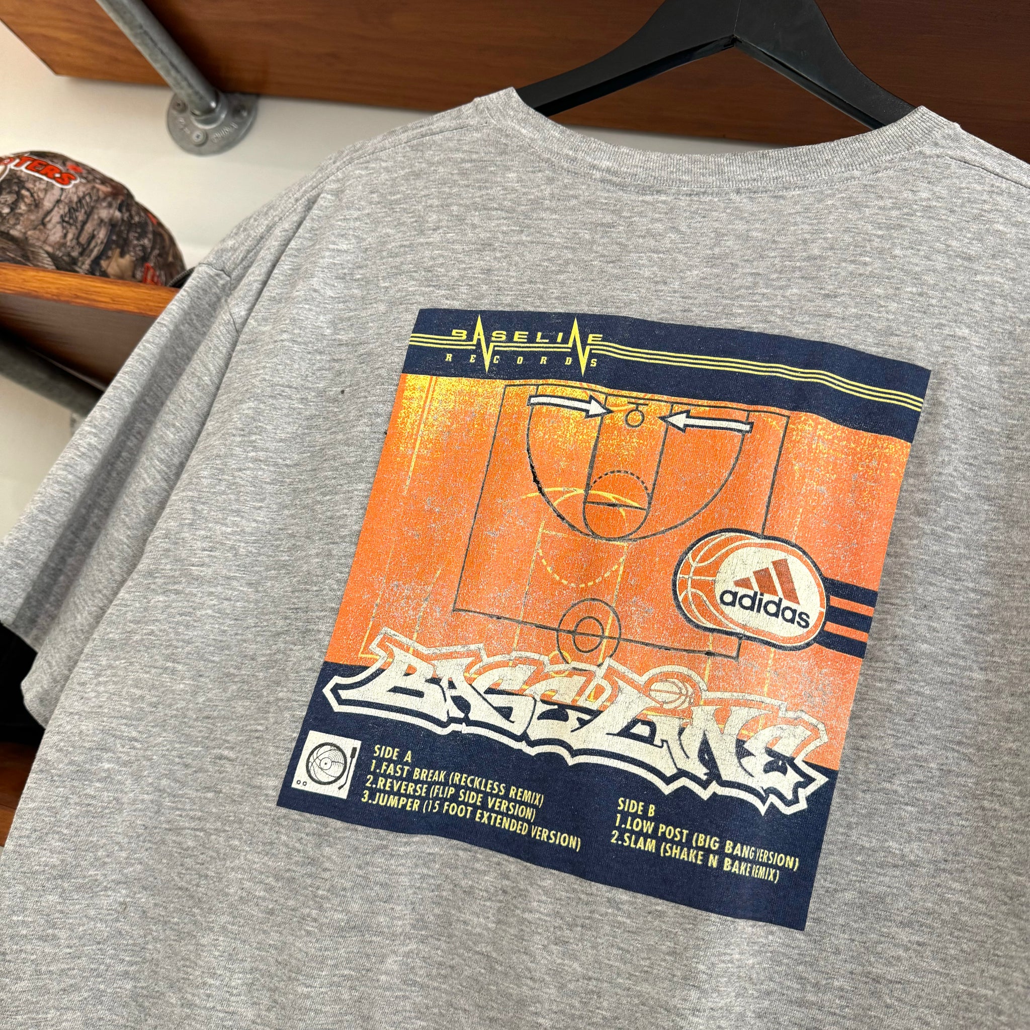 1990'S ADIDAS 'BASELINE RECORDS' GRAPHIC TEE - L