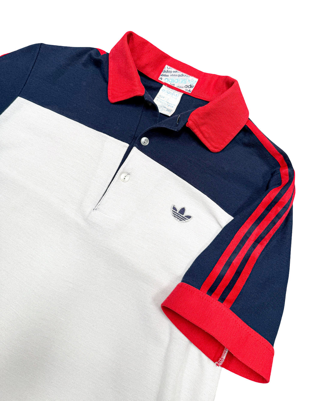 1980'S ADIDAS TREFOIL POLO SHIRT - S