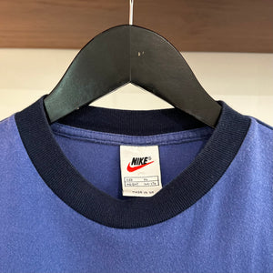 1990'S NIKE BIG SWOOSH EMBROIDERED TEE - S
