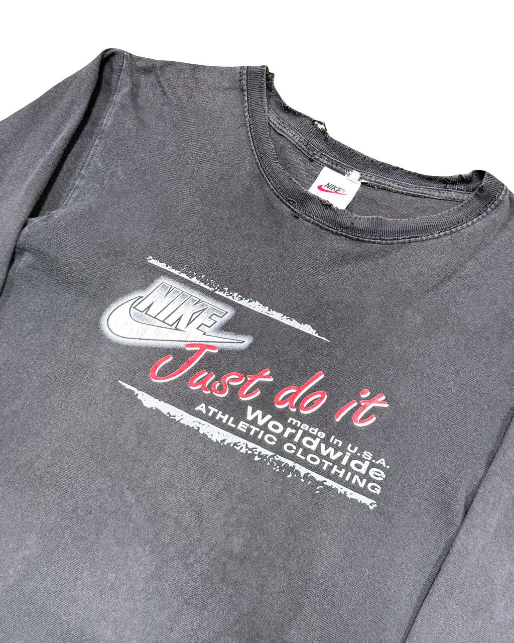 1990'S NIKE 'JUST DO IT' GRAPHIC LONG SLEEVE TEE - S