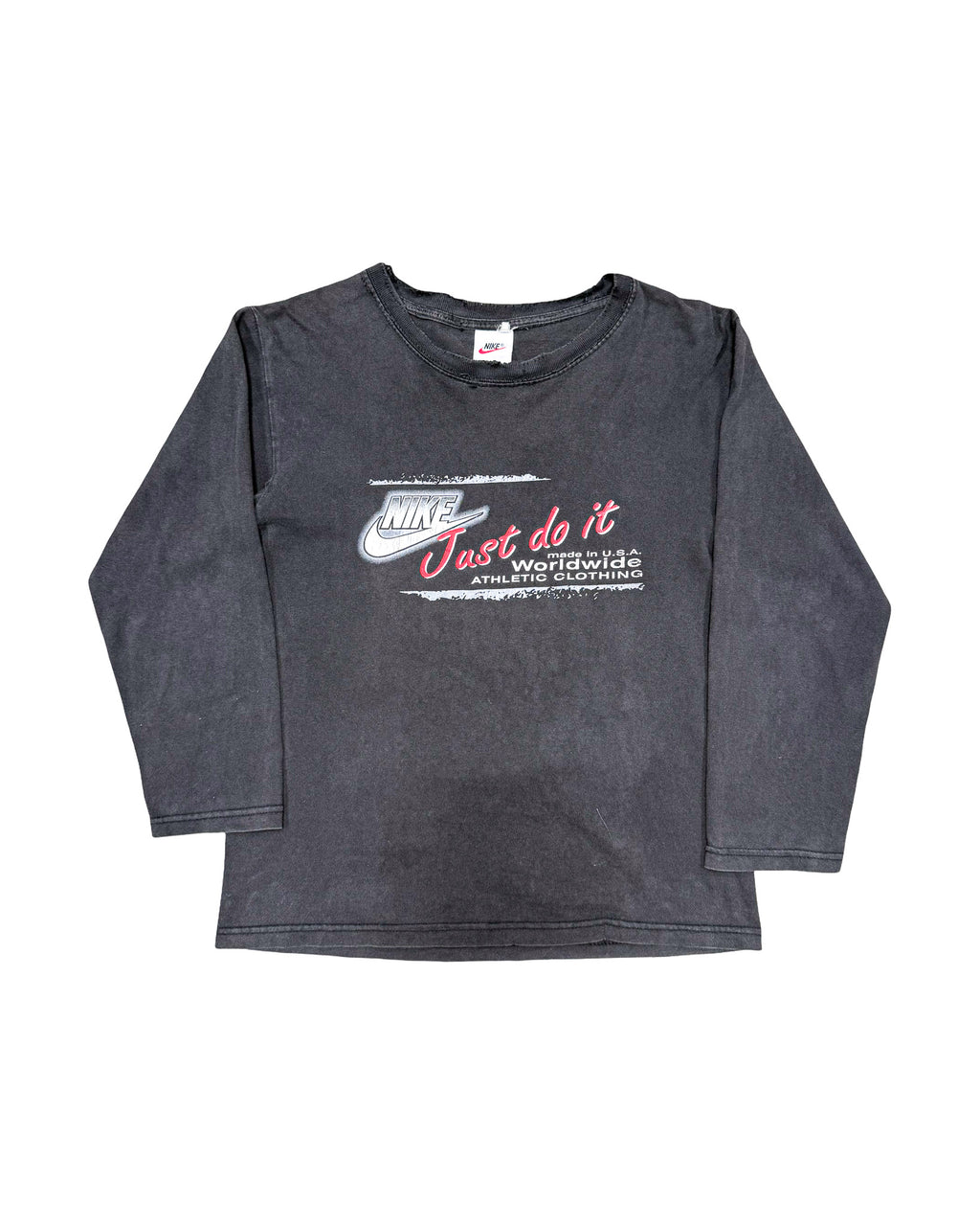 1990'S NIKE 'JUST DO IT' GRAPHIC LONG SLEEVE TEE - S