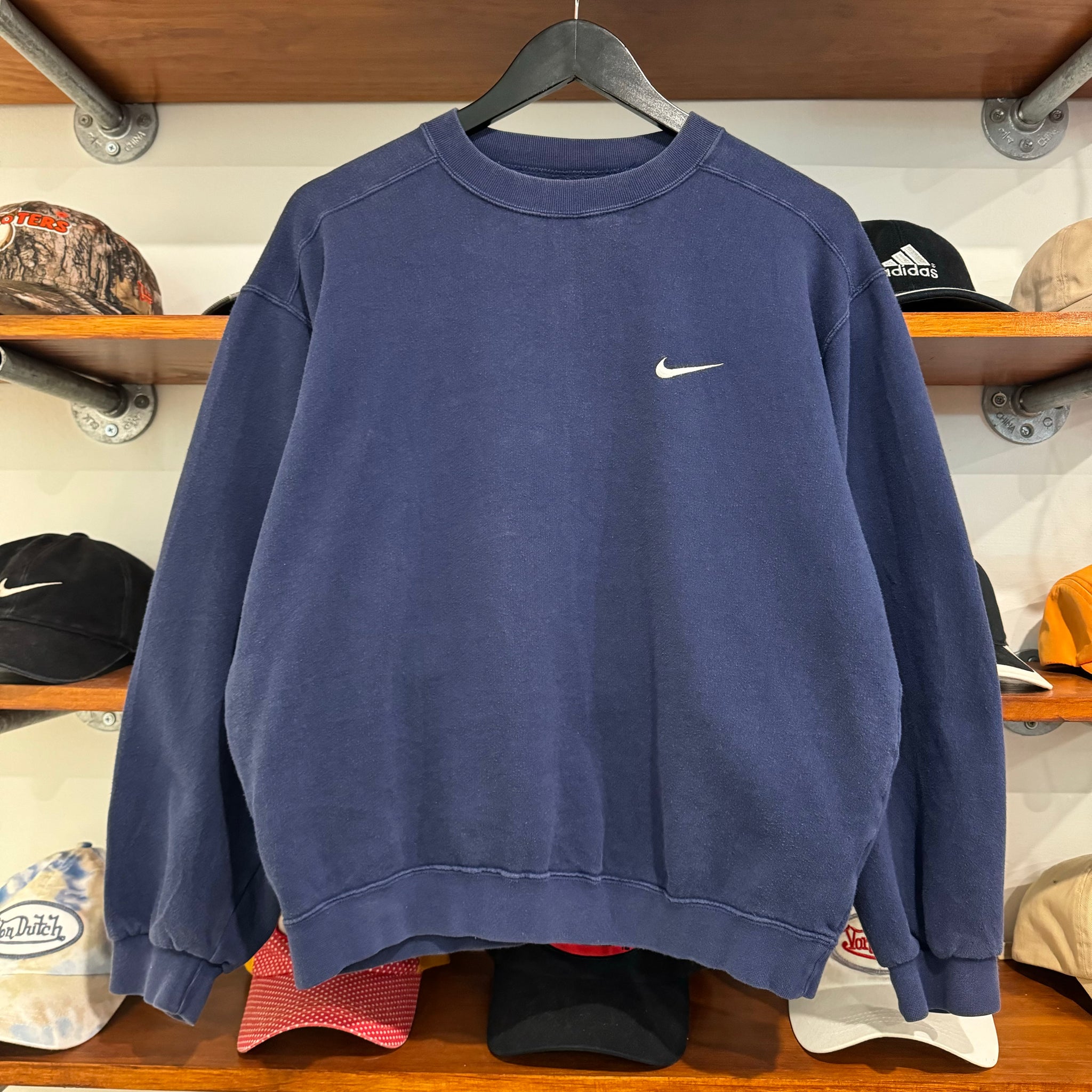 1990'S NIKE SWOOSH EMBROIDERED SWEATSHIRT - S