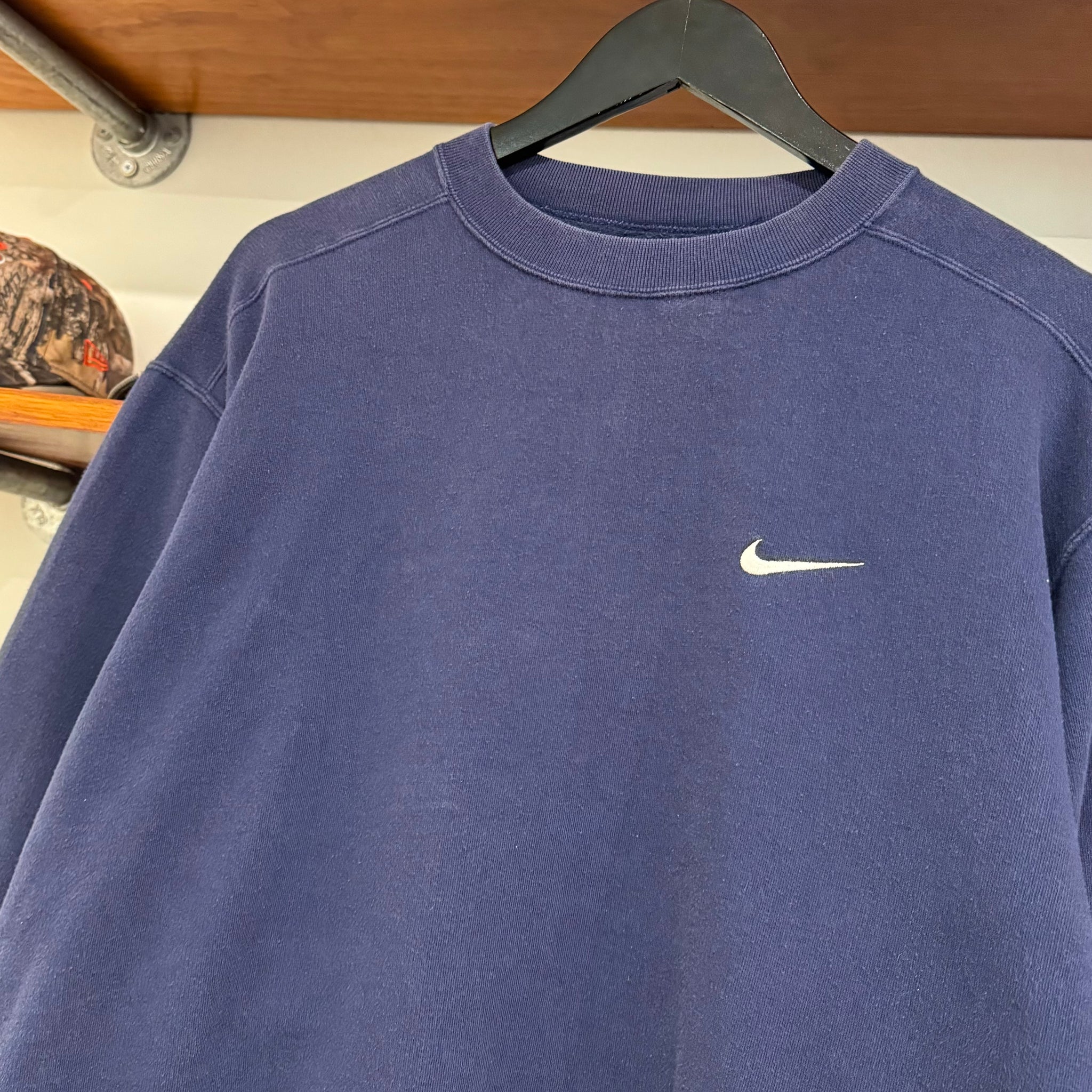 1990'S NIKE SWOOSH EMBROIDERED SWEATSHIRT - S