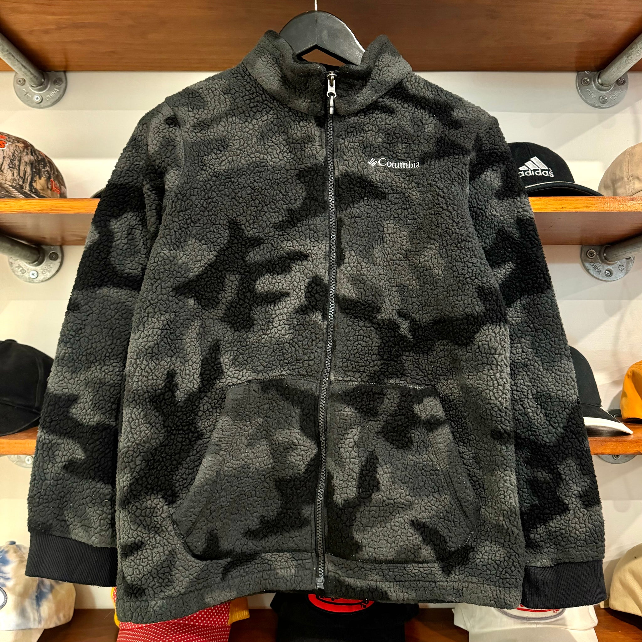 2000'S COLUMBIA CAMOUFLAGE FLEECE JACKET - S
