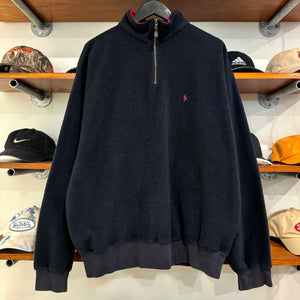 1990'S POLO RALPH LAUREN FLEECE 1/4 ZIP - XXL