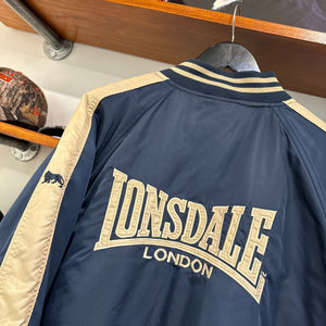 1990'S LONSDALE TWO TONE VARSITY JACKET - XL