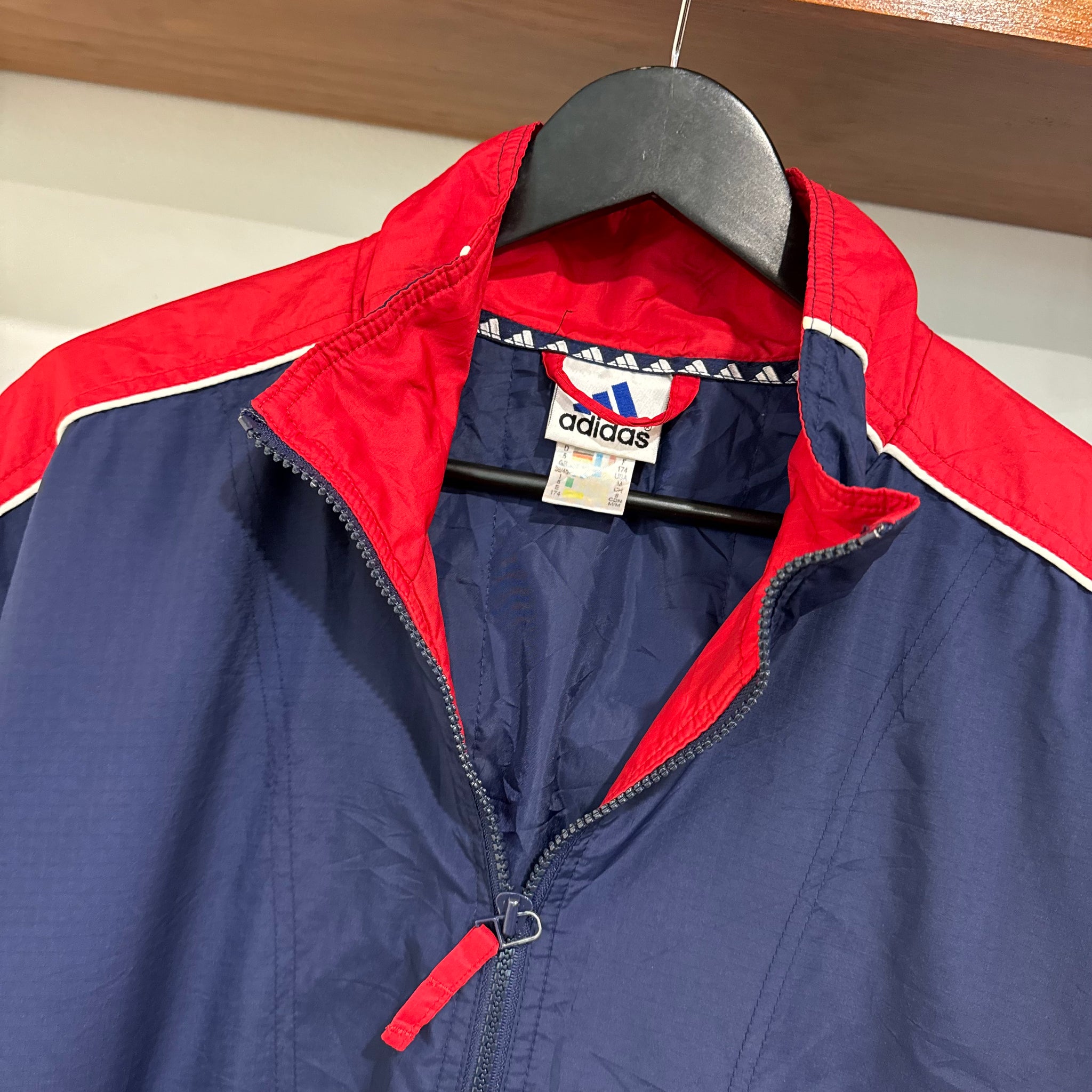 2000'S ADIDAS TWO-TONE 1/4 ZIP JACKET - L/XL